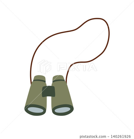 Green binoculars in flat cartoon style Green binoculars in flat cartoon style 140261926