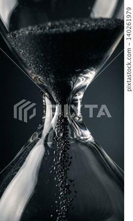 Macro Black Sand Hourglass Deadline Macro Black Sand Hourglass Deadline 140261979