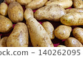 set of potatoes in a close up view set of potatoes in a close up view 140262095