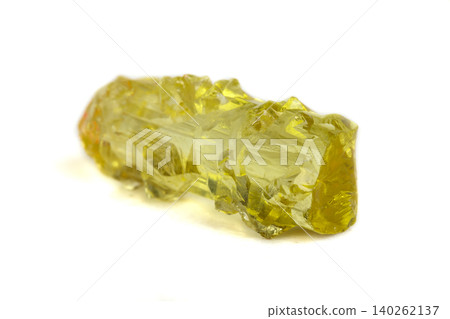 Macro mineral beryl heliodor stone on white background Macro mineral beryl heliodor stone on white background 140262137