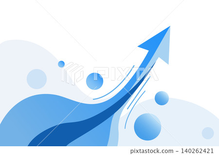 Abstract blue upward arrow representing growth and business success. Abstract blue upward arrow representing growth and business success. 140262421