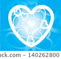 Blue Heart Pattern - Decorative Hearts Design for Love and Romance 140262800