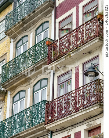 Historic Residential Facades with Ornate Balconies in Porto, Portugal Historic Residential Facades with Ornate Balconies in Porto, Portugal 140262825