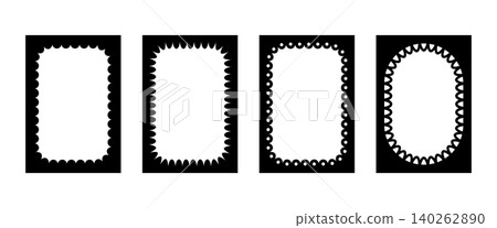 Decorative border with wavy scallop pattern and ornamental edge. Elegant vintage design perfect for labels, cards, invitations, or creative embellishments with delicate details Decorative border with wavy scallop pattern and ornamental edge. Elegant vintage design perfect for labels, cards, invitations, or creative embellishments with delicate details 140262890