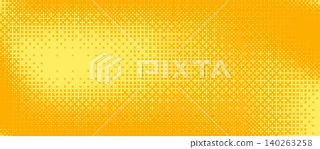 Yellow orange bitmap pixel texture. Dotted dither gradient pattern background. 8 bit halftone faded pop art gradation wallpaper. Vanishing raster video arcade game backdrop for banner, poster. Vector Yellow orange bitmap pixel texture. Dotted dither gradient pattern background. 8 bit halftone faded pop art gradation wallpaper. Vanishing raster video arcade game backdrop for banner, poster. Vector 140263258