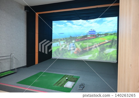 Indoor Golf Simulator Hitting Mat and Control Panel Indoor Golf Simulator Hitting Mat and Control Panel 140263265