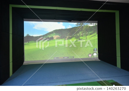 Indoor Golf Simulator Hitting Mat and Control Panel Indoor Golf Simulator Hitting Mat and Control Panel 140263270
