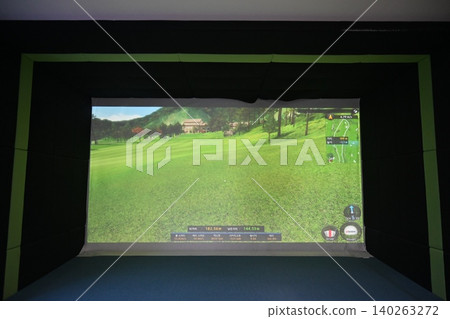 Indoor Golf Simulator Hitting Mat and Control Panel Indoor Golf Simulator Hitting Mat and Control Panel 140263272
