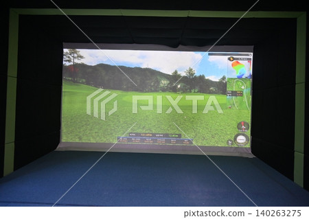 Indoor Golf Simulator Hitting Mat and Control Panel Indoor Golf Simulator Hitting Mat and Control Panel 140263275