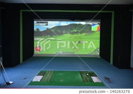 Indoor Golf Simulator Hitting Mat and Control Panel 140263278