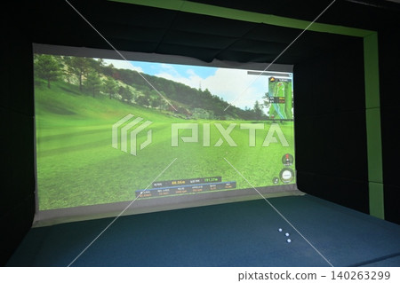 Indoor Golf Simulator Hitting Mat and Control Panel 140263299