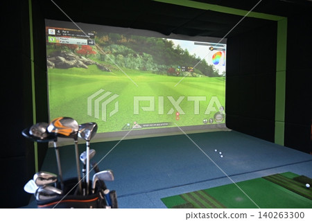 Indoor Golf Simulator Hitting Mat and Control Panel Indoor Golf Simulator Hitting Mat and Control Panel 140263300