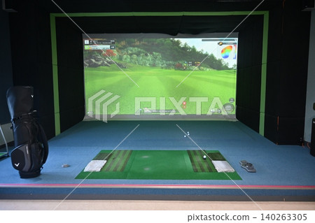 Indoor Golf Simulator Hitting Mat and Control Panel Indoor Golf Simulator Hitting Mat and Control Panel 140263305