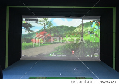 Indoor Golf Simulator Hitting Mat and Control Panel Indoor Golf Simulator Hitting Mat and Control Panel 140263324