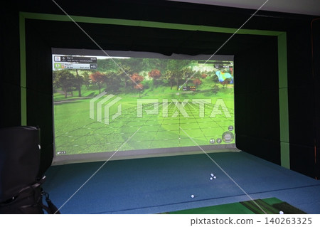 Indoor Golf Simulator Hitting Mat and Control Panel Indoor Golf Simulator Hitting Mat and Control Panel 140263325