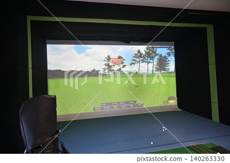 Indoor Golf Simulator Hitting Mat and Control Panel Indoor Golf Simulator Hitting Mat and Control Panel 140263330