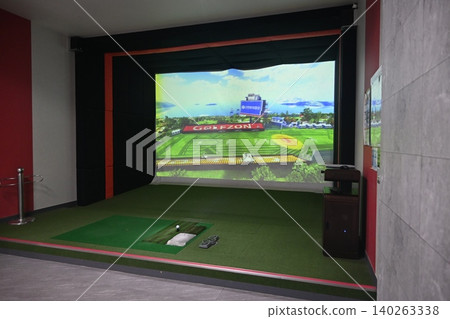 Indoor Golf Simulator Hitting Mat and Control Panel 140263338