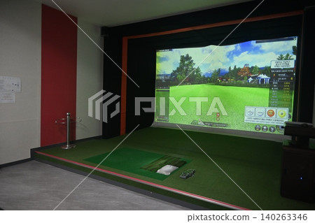 Indoor Golf Simulator Hitting Mat and Control Panel Indoor Golf Simulator Hitting Mat and Control Panel 140263346