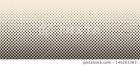 Aged beige square halftone gradient texture. Fading repeating diamond pixel background. Repeated gradation pattern. Vanishing comic pop art overlay backdrop. Vector cartoon raster effect wallpaper Aged beige square halftone gradient texture. Fading repeating diamond pixel background. Repeated gradation pattern. Vanishing comic pop art overlay backdrop. Vector cartoon raster effect wallpaper 140263363