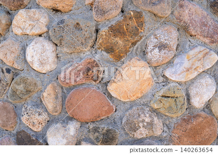 River Rock Wall Texture for Exterior Design, Natural Stone Cladding Background and Durable Fac River Rock Wall Texture for Exterior Design, Natural Stone Cladding Background and Durable Fac 140263654