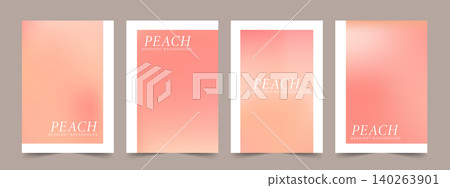 Nude Peach pink gradient. Pastel spring misty abstraction. Minimalistic Vector illustration in beige colors. Set of aesthetic posters Nude Peach pink gradient. Pastel spring misty abstraction. Minimalistic Vector illustration in beige colors. Set of aesthetic posters 140263901