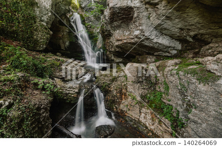 Hidden Waterfall Inside Dubrasnica Rocky Canyon Hidden Waterfall Inside Dubrasnica Rocky Canyon 140264069
