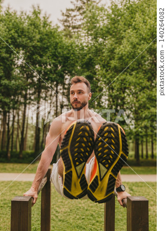 Strong Athlete Training Calisthenics In Nature Strong Athlete Training Calisthenics In Nature 140264082