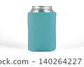 Can cooler sleeve on isolated background. Neoprene can cooler blank. 140264227