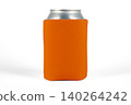 Can cooler sleeve on isolated background. Neoprene can cooler blank. 140264242