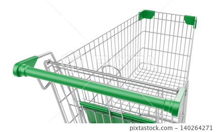 Shopping Cart on Isolated White Background, Empty Metal Trolley for Retail and Commerce, 3D Render Shopping Cart on Isolated White Background, Empty Metal Trolley for Retail and Commerce, 3D Render 140264271