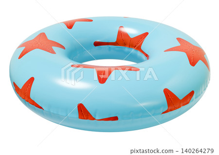 Inflatable Swim Ring, Summer Pool Float. Isolated on White Background 140264279