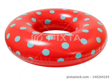 Inflatable Swim Ring, Summer Pool Float. Isolated on White Background Inflatable Swim Ring, Summer Pool Float. Isolated on White Background 140264283