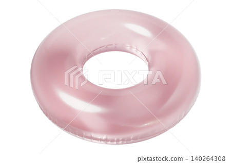 Translucent Inflatable Swim Ring. Summer Pool Float Isolated on White Background Translucent Inflatable Swim Ring. Summer Pool Float Isolated on White Background 140264308