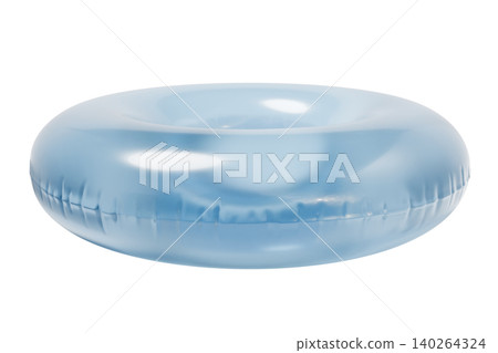 Translucent Inflatable Swim Ring. Summer Pool Float Isolated on White Background Translucent Inflatable Swim Ring. Summer Pool Float Isolated on White Background 140264324