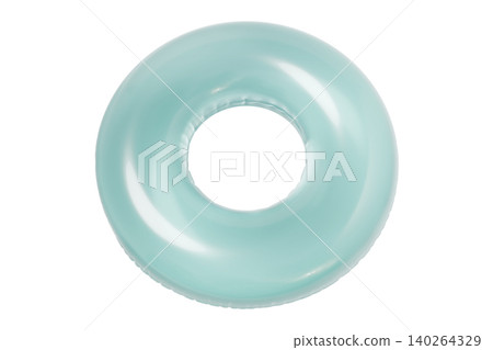 Translucent Inflatable Swim Ring. Summer Pool Float Isolated on White Background Translucent Inflatable Swim Ring. Summer Pool Float Isolated on White Background 140264329