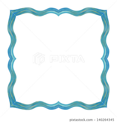 Blue square frame inspired by ocean waves and coastal textures. Hand-painted watercolor elegant aqua borders for invitations, branding, wedding stationery, cards and summer design projects Blue square frame inspired by ocean waves and coastal textures. Hand-painted watercolor elegant aqua borders for invitations, branding, wedding stationery, cards and summer design projects 140264345