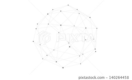 Abstract sphere shape. Technology shape with dots connected by straight lines Abstract sphere shape. Technology shape with dots connected by straight lines 140264458