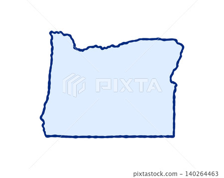 Doodle-style illustration of the Oregon state map, featuring the recognizable shape of Oregon in a simple, hand-drawn design. Doodle-style illustration of the Oregon state map, featuring the recognizable shape of Oregon in a simple, hand-drawn design. 140264463