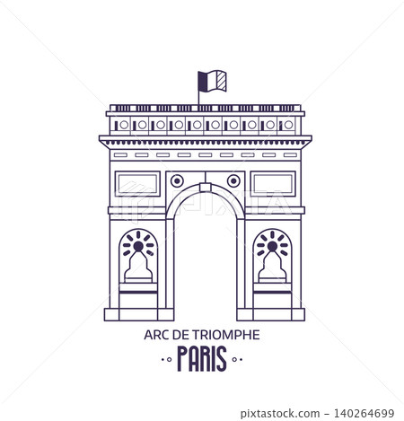 Famous Paris Landmark Triumphal Arch Famous Paris Landmark Triumphal Arch 140264699