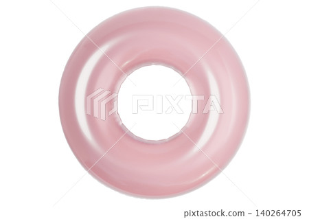 Translucent Inflatable Swim Ring. Summer Pool Float Isolated on White Background 140264705