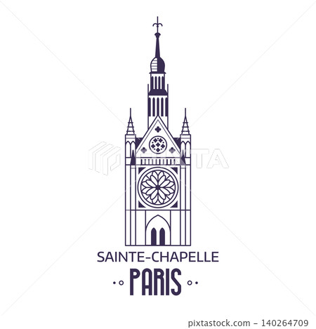 Sainte-Chapelle Church Paris Landmark Line Icon Sainte-Chapelle Church Paris Landmark Line Icon 140264709