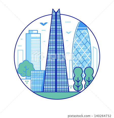 London City Business District Line Icon London City Business District Line Icon 140264732