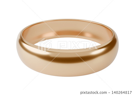 Gold wedding ring on white isolated background. 3d rendering Gold wedding ring on white isolated background. 3d rendering 140264817