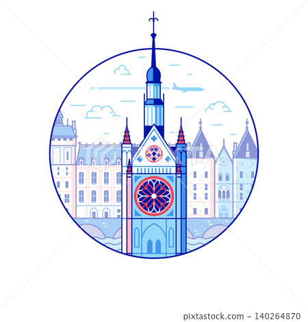 Sainte-Chapelle Church Paris Landmark Line Icon Sainte-Chapelle Church Paris Landmark Line Icon 140264870