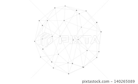 Abstract sphere shape. Technology shape with dots connected by straight lines Abstract sphere shape. Technology shape with dots connected by straight lines 140265089