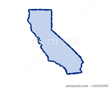 Doodle-style illustration of the California state map, featuring the recognizable shape of California in a simple, hand-drawn design. Doodle-style illustration of the California state map, featuring the recognizable shape of California in a simple, hand-drawn design. 140265095