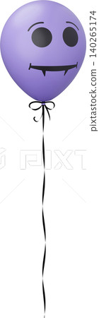 Funny Halloween balloon. White balloon with vampire face. 3d rendered illustration 140265174