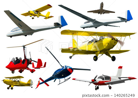 Different airplanes isolated on white Different airplanes isolated on white 140265249