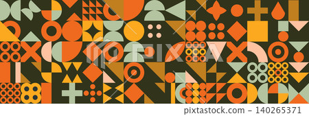 Abstract geometric pattern. Modern poster design. Neo geometric style. Vector illustration Abstract geometric pattern. Modern poster design. Neo geometric style. Vector illustration 140265371