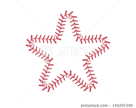 Star shape outlined with softball-style stitching. Star shape outlined with softball-style stitching. 140265390